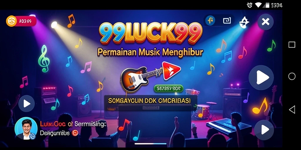 Screenshot gameplay <strong>99LUCK99</strong> menampilkan aksi bermain musik yang seru dan menarik.