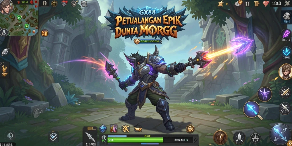 Tampilan gameplay GX88 dengan karakter beraksi di dunia MMORPG.