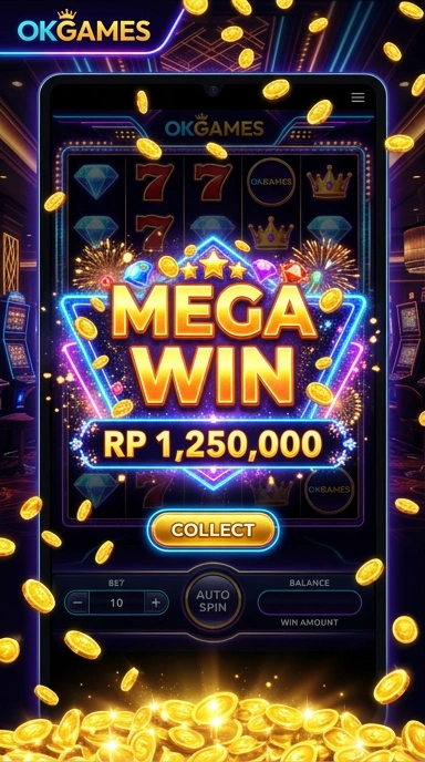 Screenshot aplikasi okgames menunjukkan berbagai kategori aplikasi yang tersedia.